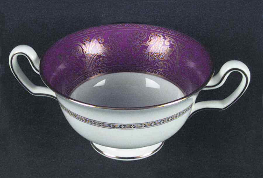 Florentine Ruby Red (No Center Design) Footed Cream Soup Bowl by Wedgwood-1