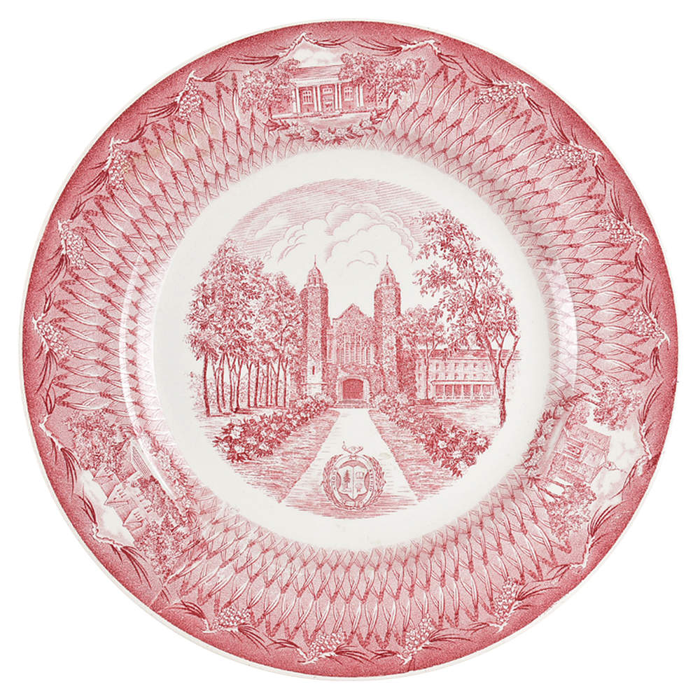 Bates College Pink Dinner Plate by Wedgwood-1