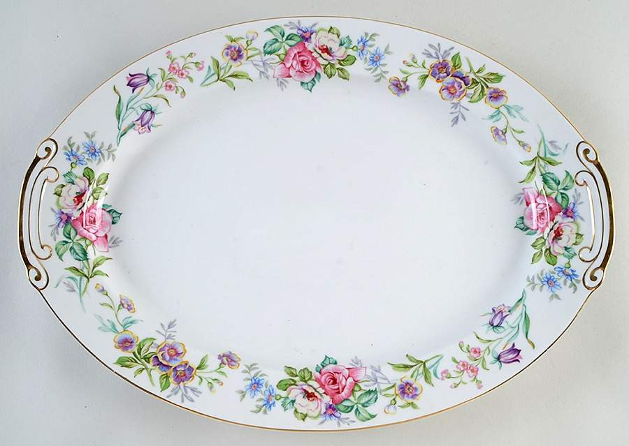 Flora 16" Oval Serving Platter by Wentworth-1