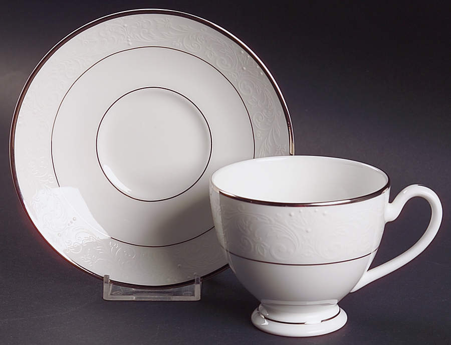 Baron's Court Footed Cup & Saucer Set by Waterford China-1