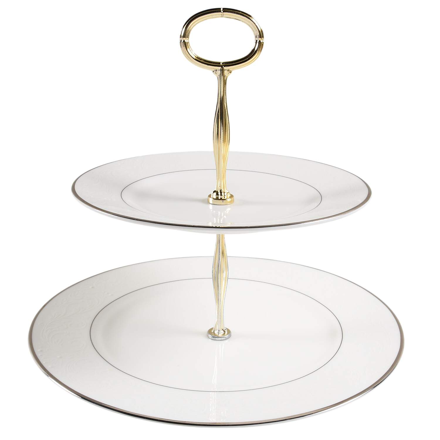 Baron's Court 6 5/8"-10"  2 Tiered Serving Tray (Dp, Sp) HC by Waterford China-1