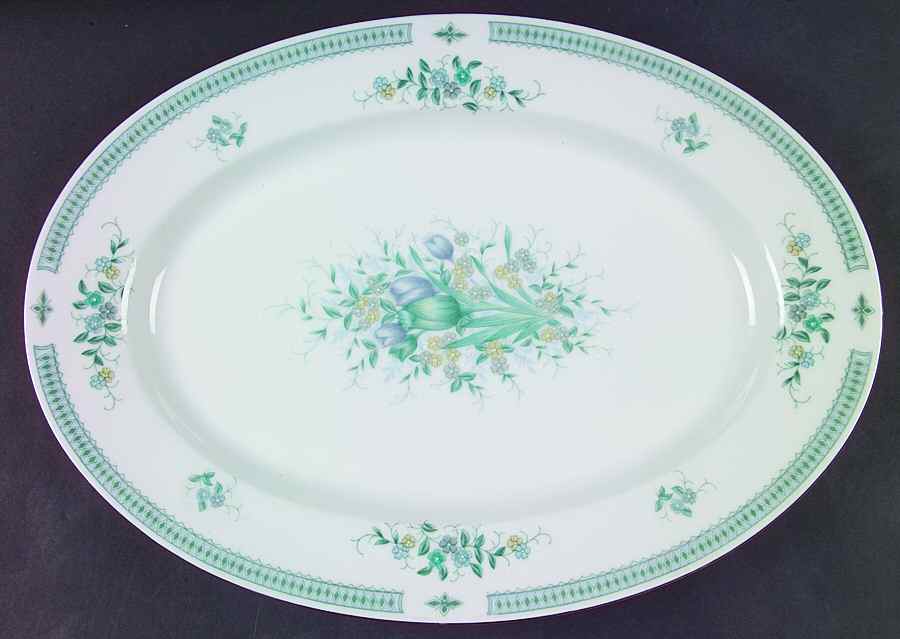 WHJ5 13" Oval Serving Platter by White Jade-1