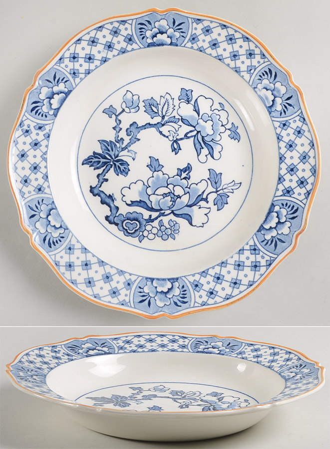 Stanley Blue Large Rim Soup Bowl by Wood & Sons-1
