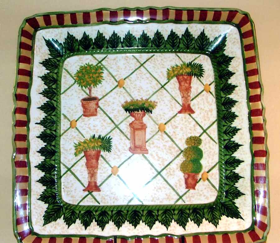 Topiary 16" Square Serving Platter by Waverly-1