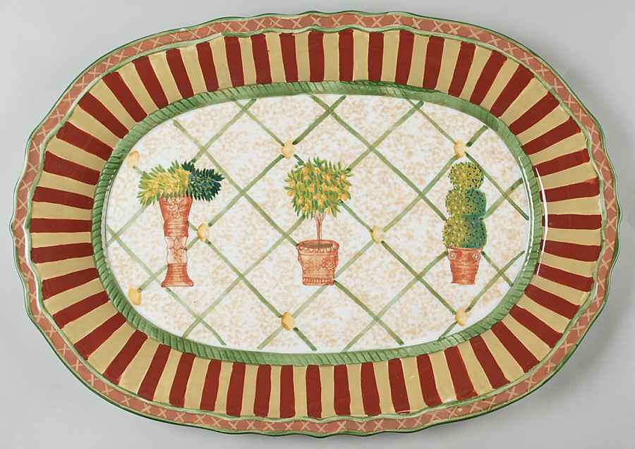 Topiary 19" Oval Serving Platter by Waverly-1