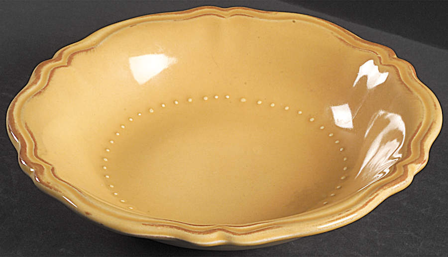 Tuscany Butter Cream Mustard 9" Soup/Pasta Bowl by Waverly-1