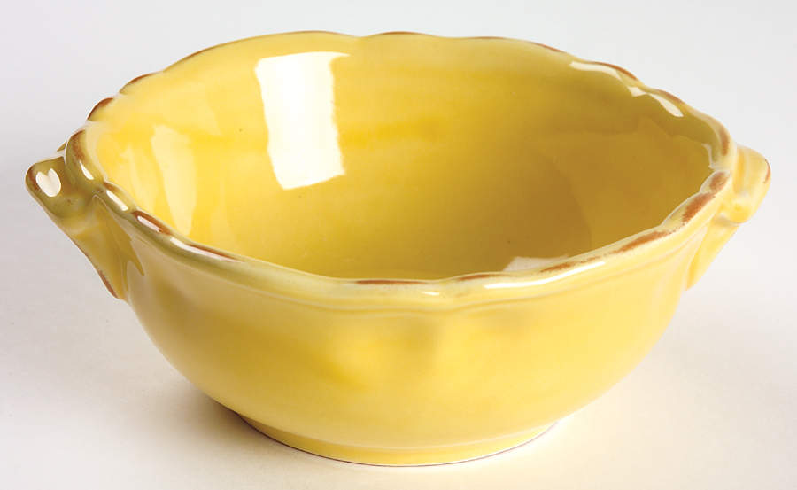 Tuscany Butter Cream Mustard Lugged Soup/Cereal Bowl by Waverly-1