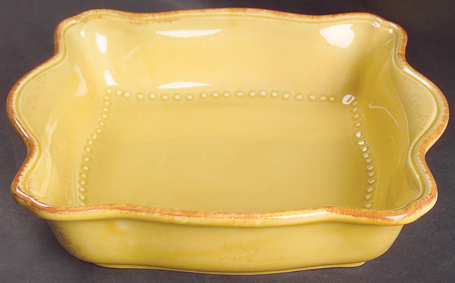Tuscany Butter Cream Mustard 10" Square Baker by Waverly-1