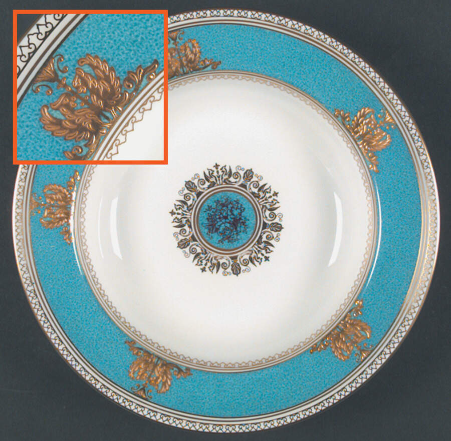 Columbia Powder Turquoise (Rim and Center) Rim Soup Bowl by Wedgwood-1