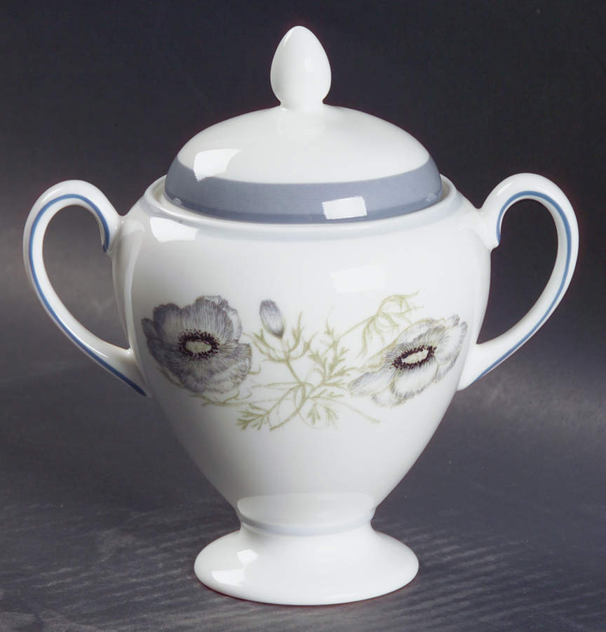 Glen Mist (Wedgwood & Susie Cooper Stamp) Globe Shape Sugar Bowl & Lid by Wedgwood-1