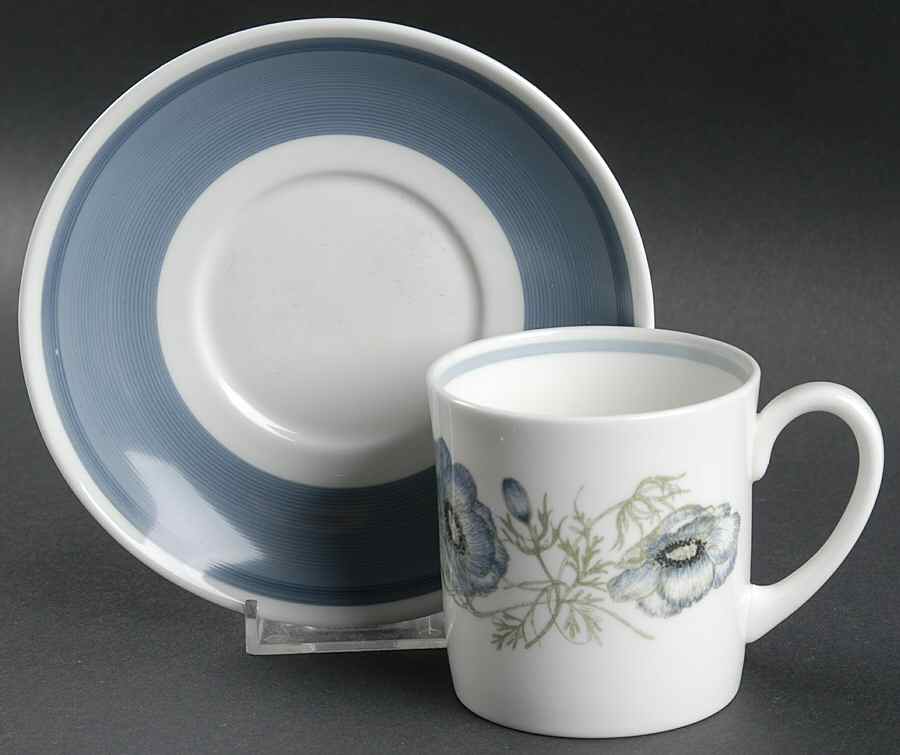 Glen Mist (Wedgwood & Susie Cooper Stamp) Flat Cup & Saucer Set by Wedgwood-1
