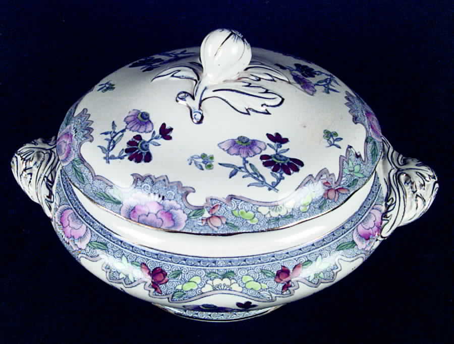 Kioto Blue Multicolor Round Covered Vegetable by Arthur J Wilkinson-1