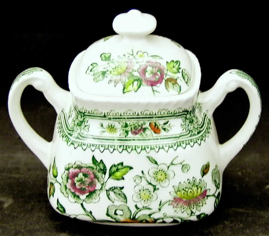 Dorset Green Multicolor (Smooth) Mini Sugar Bowl & Lid by Wood & Sons-1