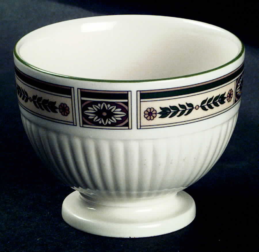 Carlton (Green Trim) Mini Rice/Open Sugar Bowl by Wedgwood-1
