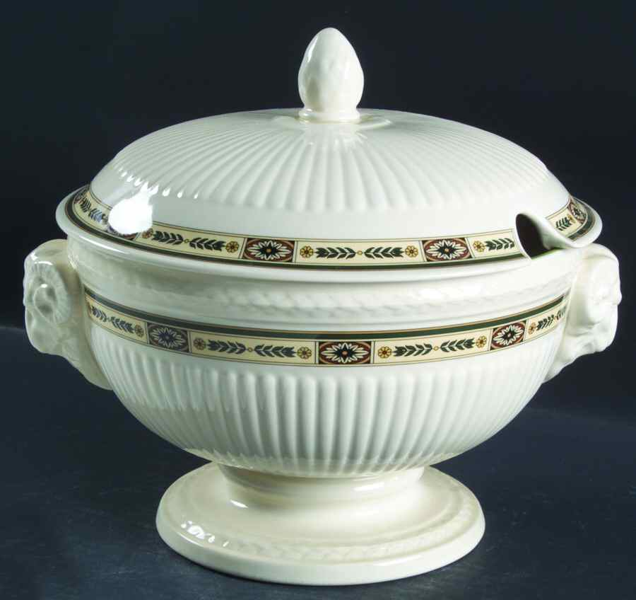 Carlton (Green Trim) Tureen &  Lid by Wedgwood-1