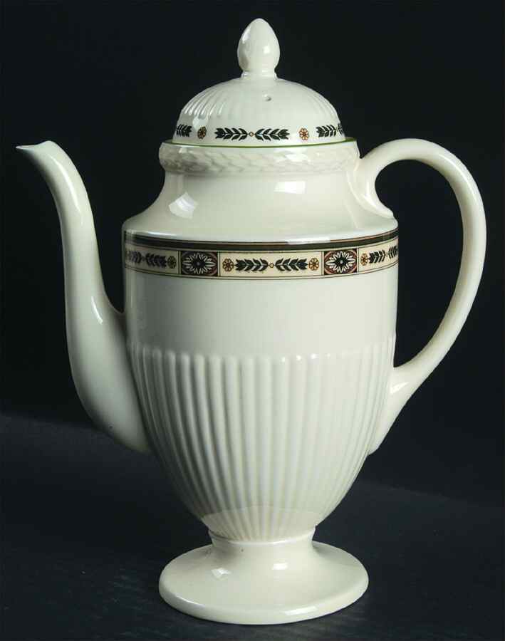 Carlton (Green Trim) Coffee Pot & Lid by Wedgwood-1