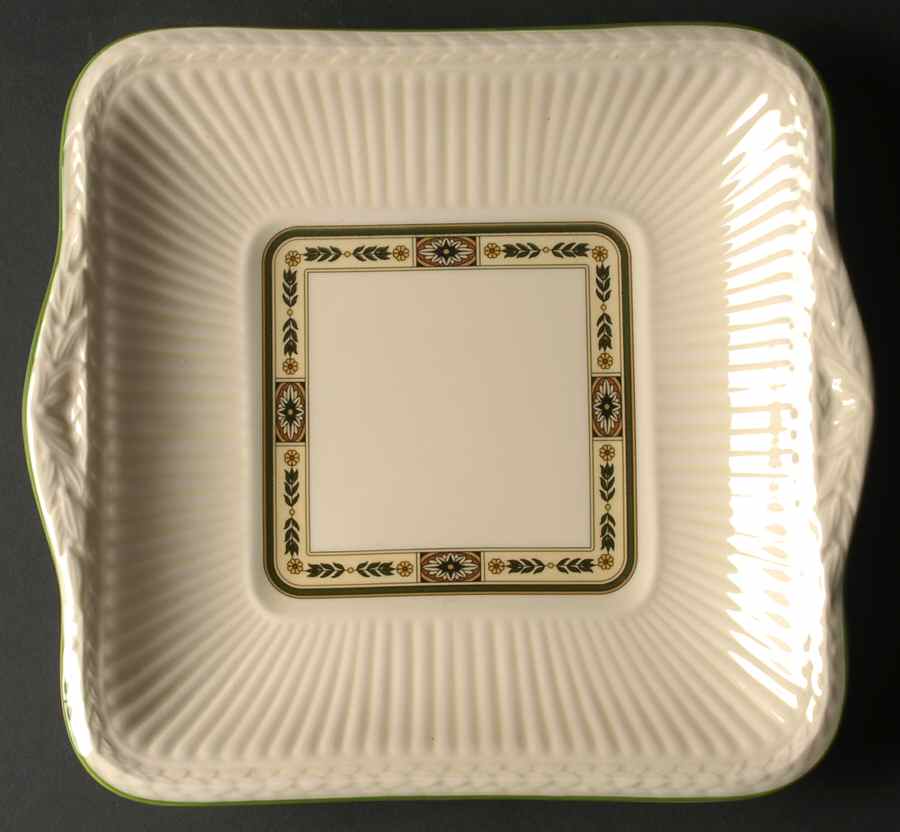 Carlton (Green Trim) Square Handled Cake Plate by Wedgwood-1