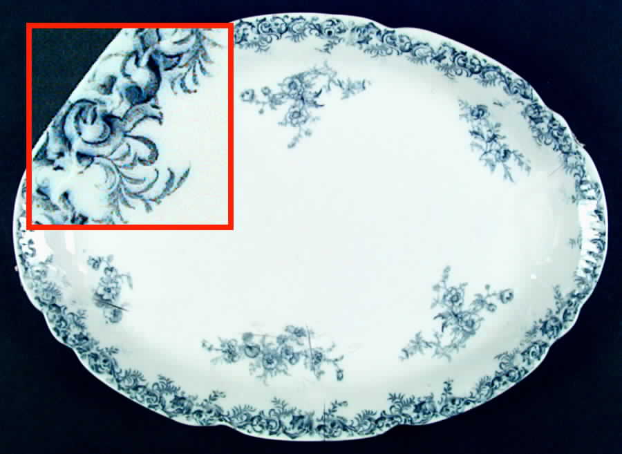 Dorothy Blue Gray (No Trim) 14" Oval Serving Platter by Wedgwood-1