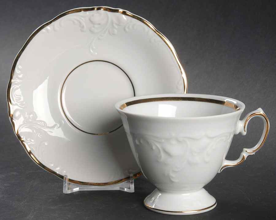 Casa Oro Footed Cup & Saucer Set by Wawel-1