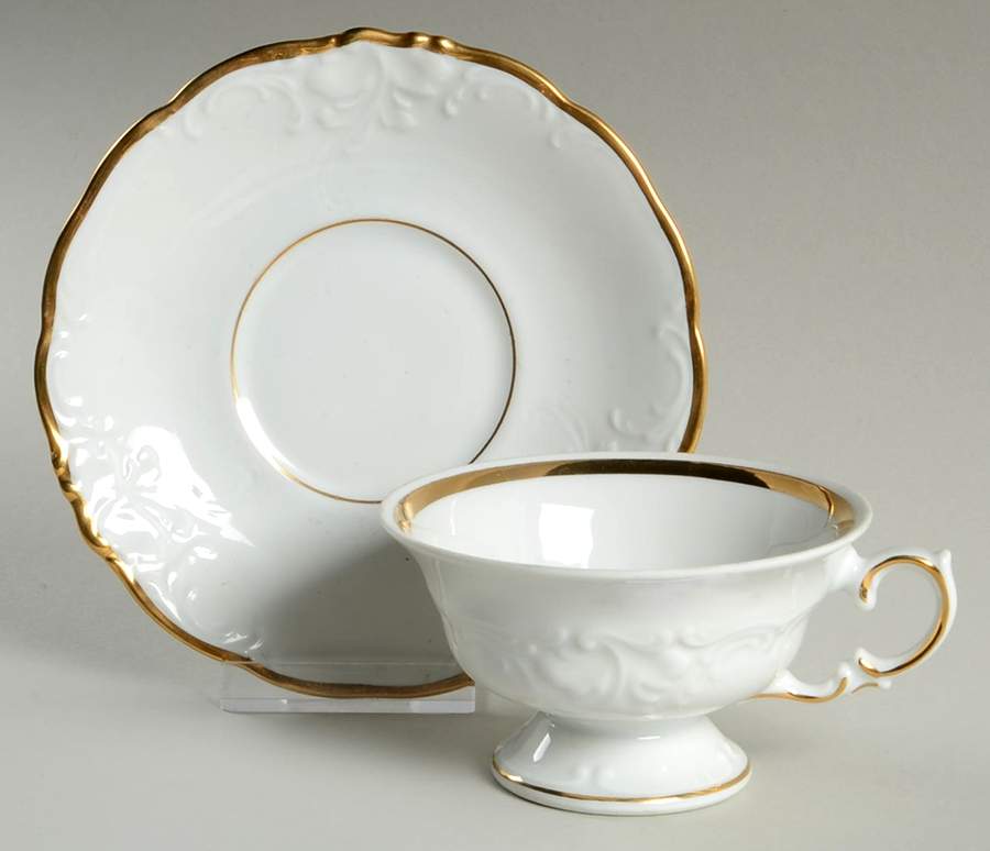 Casa Oro Footed Cup & Saucer Set by Wawel-1