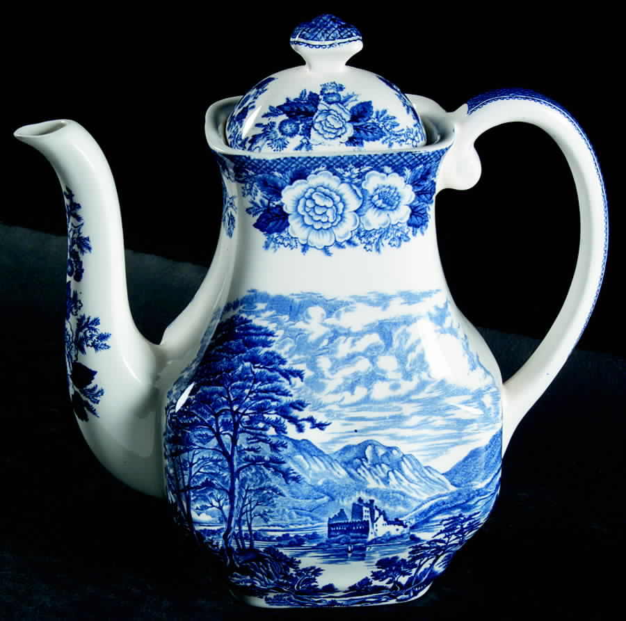 Lochs of Scotland Blue Coffee Pot & Lid by Wedgwood-1