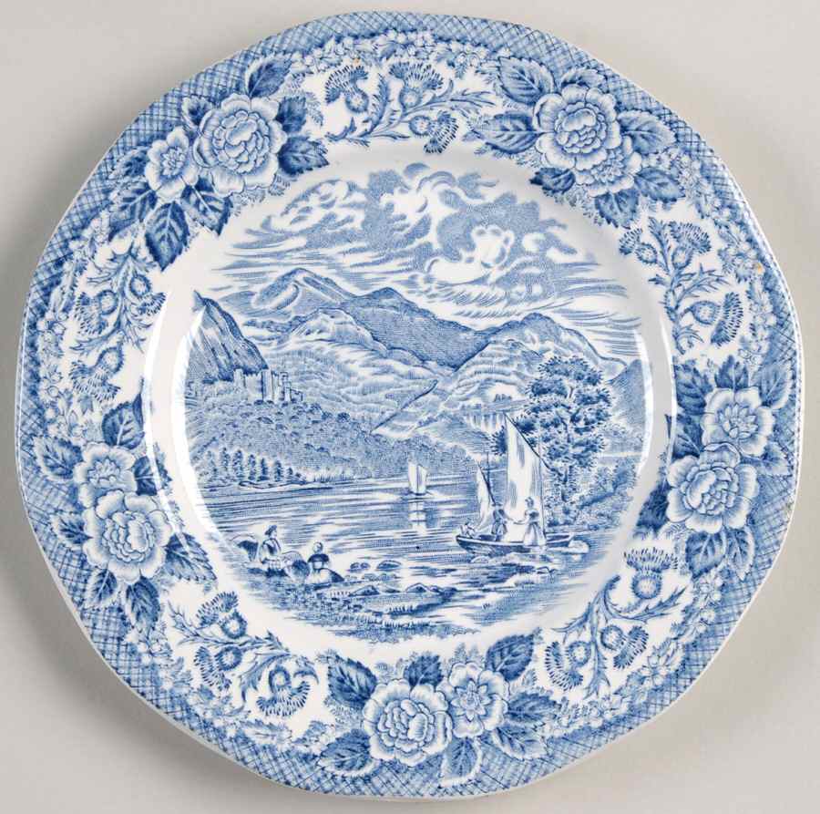 Lochs of Scotland Blue Dessert/Pie Plate by Wedgwood-1