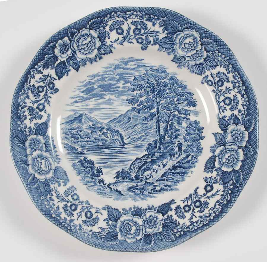 Lochs of Scotland Blue Salad Plate by Wedgwood-1