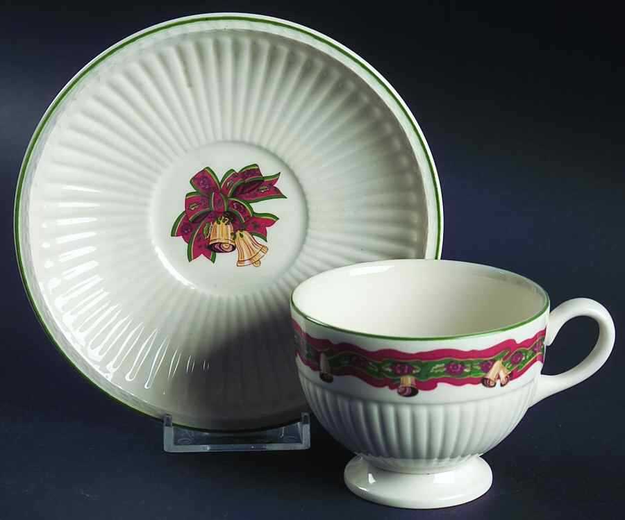 Christmas Time Footed Cup & Saucer Set by Wedgwood-1