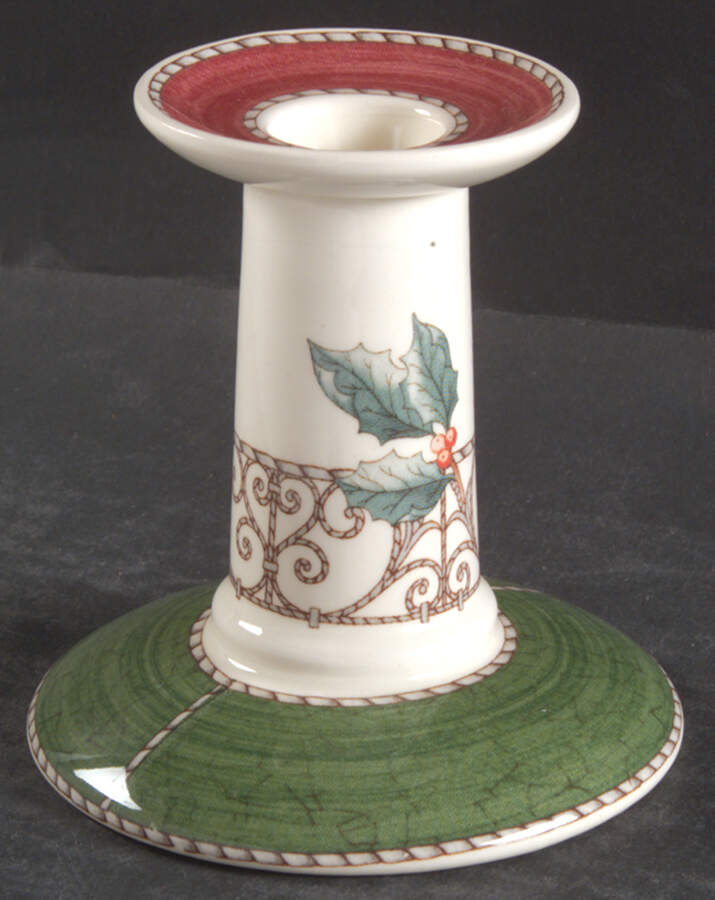 Sarah's Garden Christmas Red Small Candlestick by Wedgwood-1
