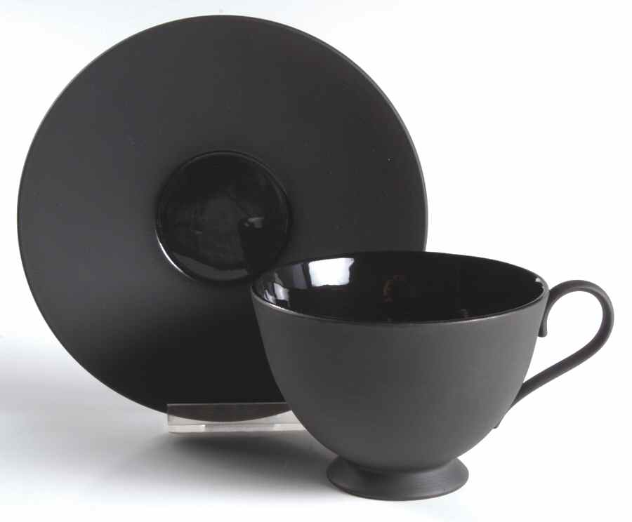 Nick Munro Jasper Collection Black Footed Cup & Saucer Set by Wedgwood-1