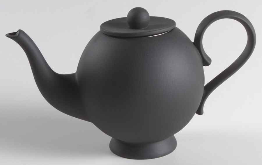 Nick Munro Jasper Collection Black Small Tea Pot & Lid W/Infuser by Wedgwood-1