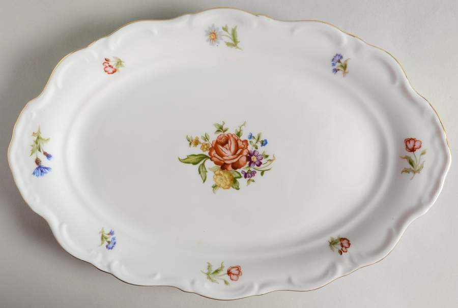 Mignon (Gray-Green Backstamp) 13" Oval Serving Platter by Winterling - Bavaria-1