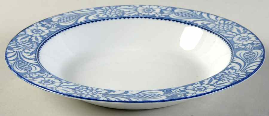 Wincanton Blue (No Center Design) Rim Soup Bowl by Wood & Sons-1