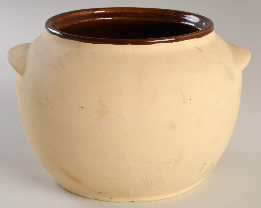 Bisque Bean Pot No Lid by Watt Pottery-1