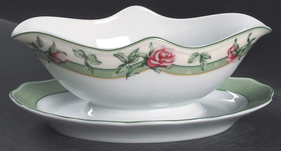English Cottage Gravy Boat with Attached Underplate by Wedgwood-1
