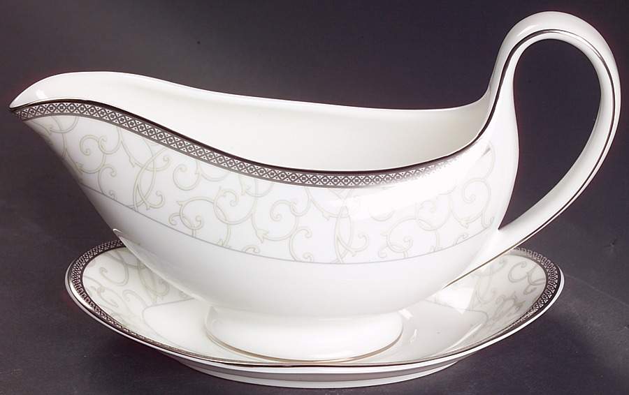 Celestial Platinum Gravy Boat & Underplate by Wedgwood-1
