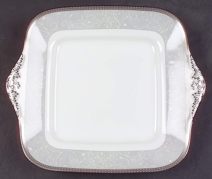 Celestial Platinum Square Handled Cake Plate by Wedgwood-1