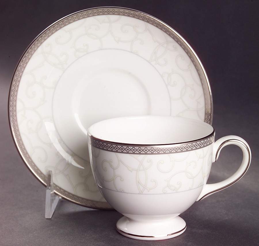 Celestial Platinum Footed Cup & Saucer Set by Wedgwood-1