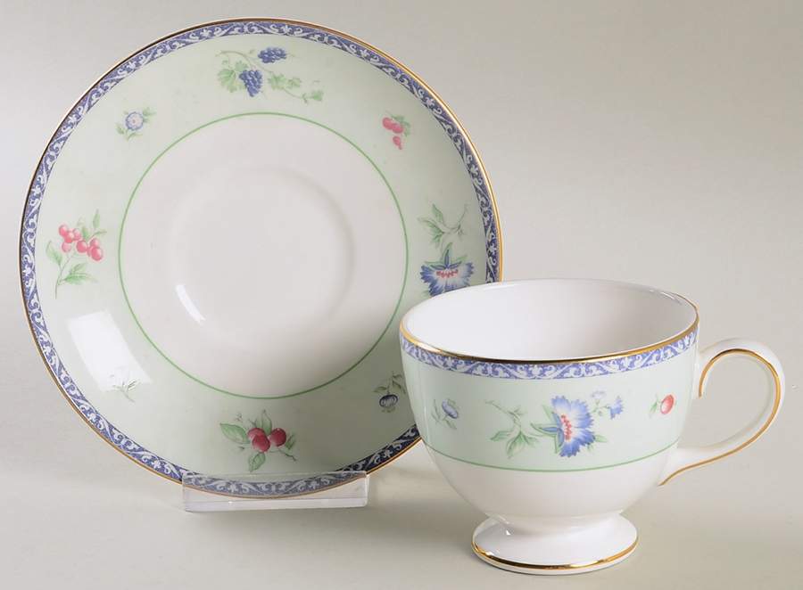 Meadow Field Footed Cup & Saucer Set by Wedgwood-1