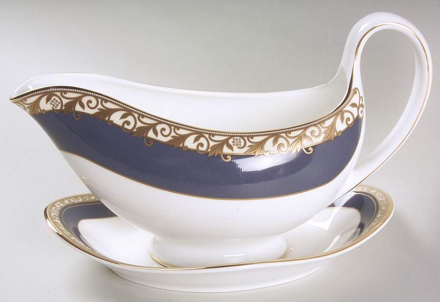Rococo Gravy Boat & Underplate by Wedgwood-1