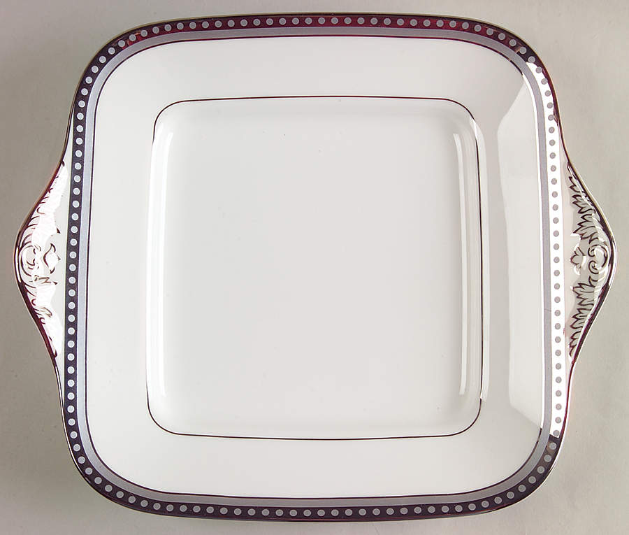 Unity Platinum Square Handled Cake Plate by Wedgwood-1