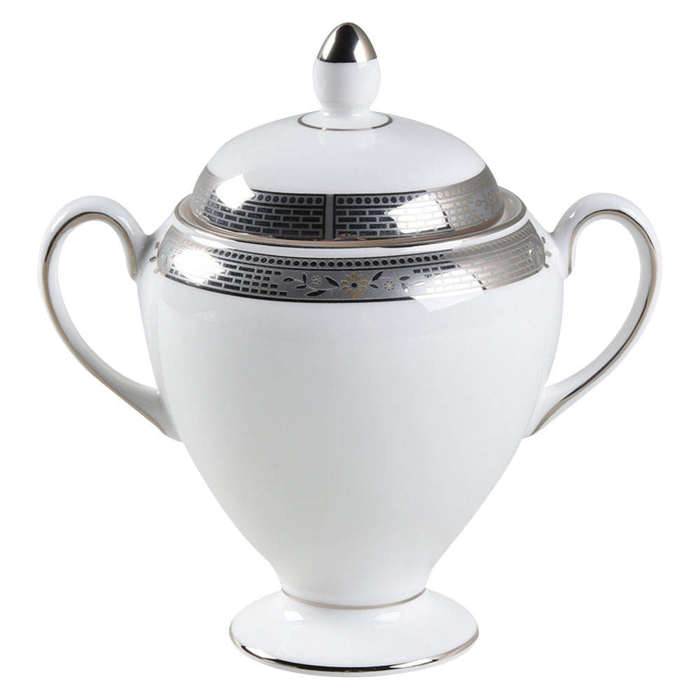 Marcasite Globe Shape Sugar Bowl & Lid by Wedgwood-1