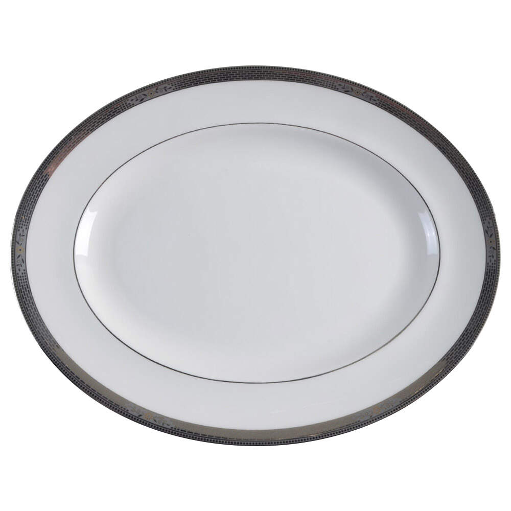Marcasite 14" Oval Serving Platter by Wedgwood-1