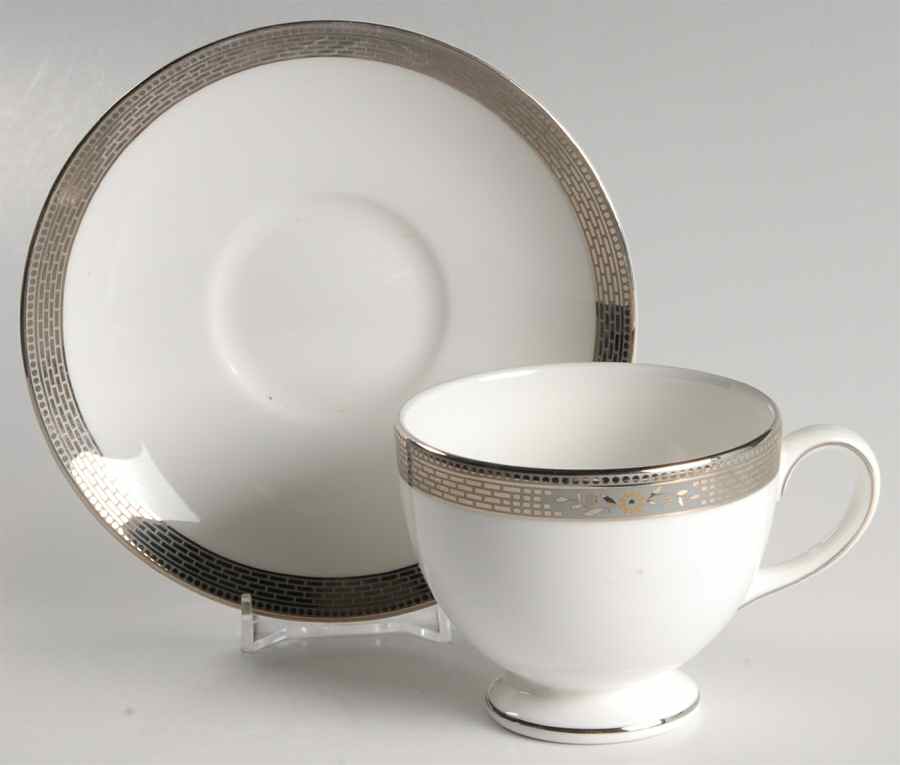 Marcasite Footed Cup & Saucer Set by Wedgwood-1