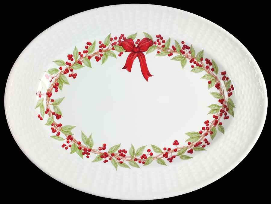 Nantucket Christmas 15" Oval Serving Platter by Wedgwood-1