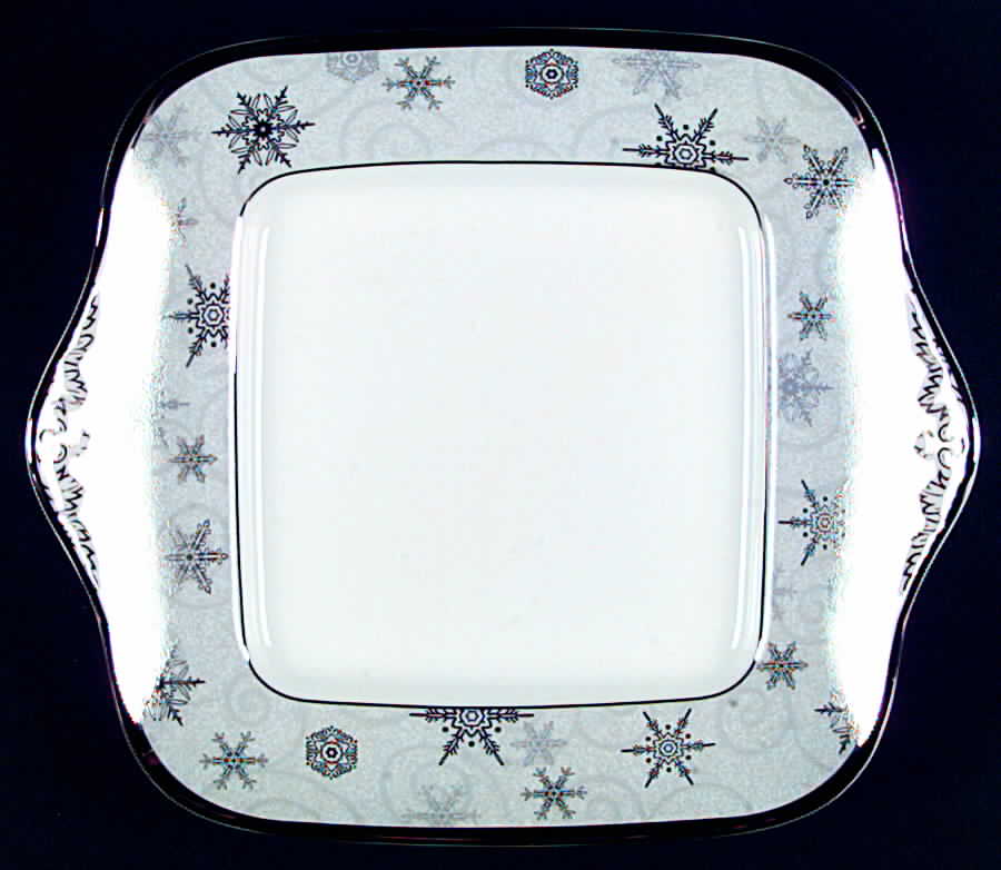 Sterling Holidays Gray Square Handled Cake Plate by Wedgwood-1