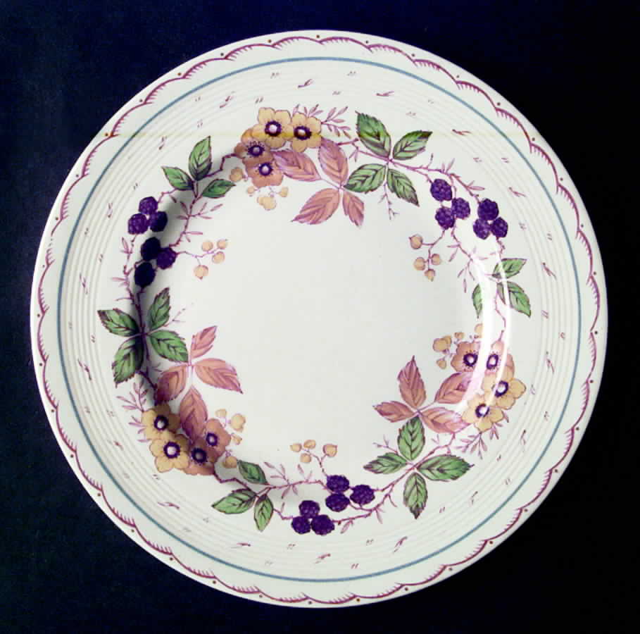 Bramble (Blue Ring) Dinner Plate by Wood & Sons-1