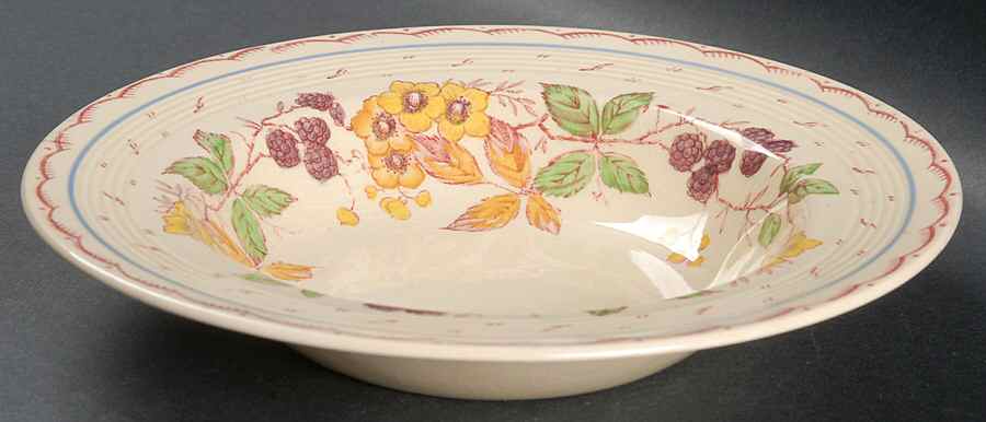 Bramble (Blue Ring) Rim Soup Bowl by Wood & Sons-1