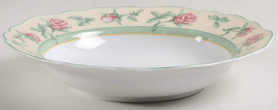 English Cottage Rose Large Rim Soup Bowl by Wedgwood-1