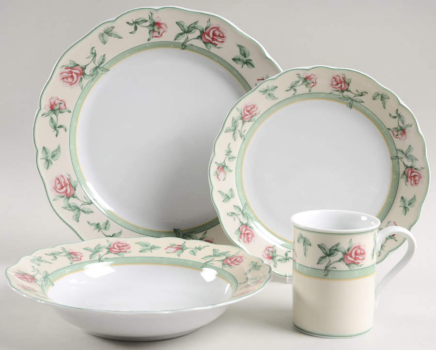 English Cottage Rose 4 Piece Place Setting by Wedgwood-1